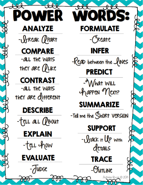 A description of the twelve POWER words